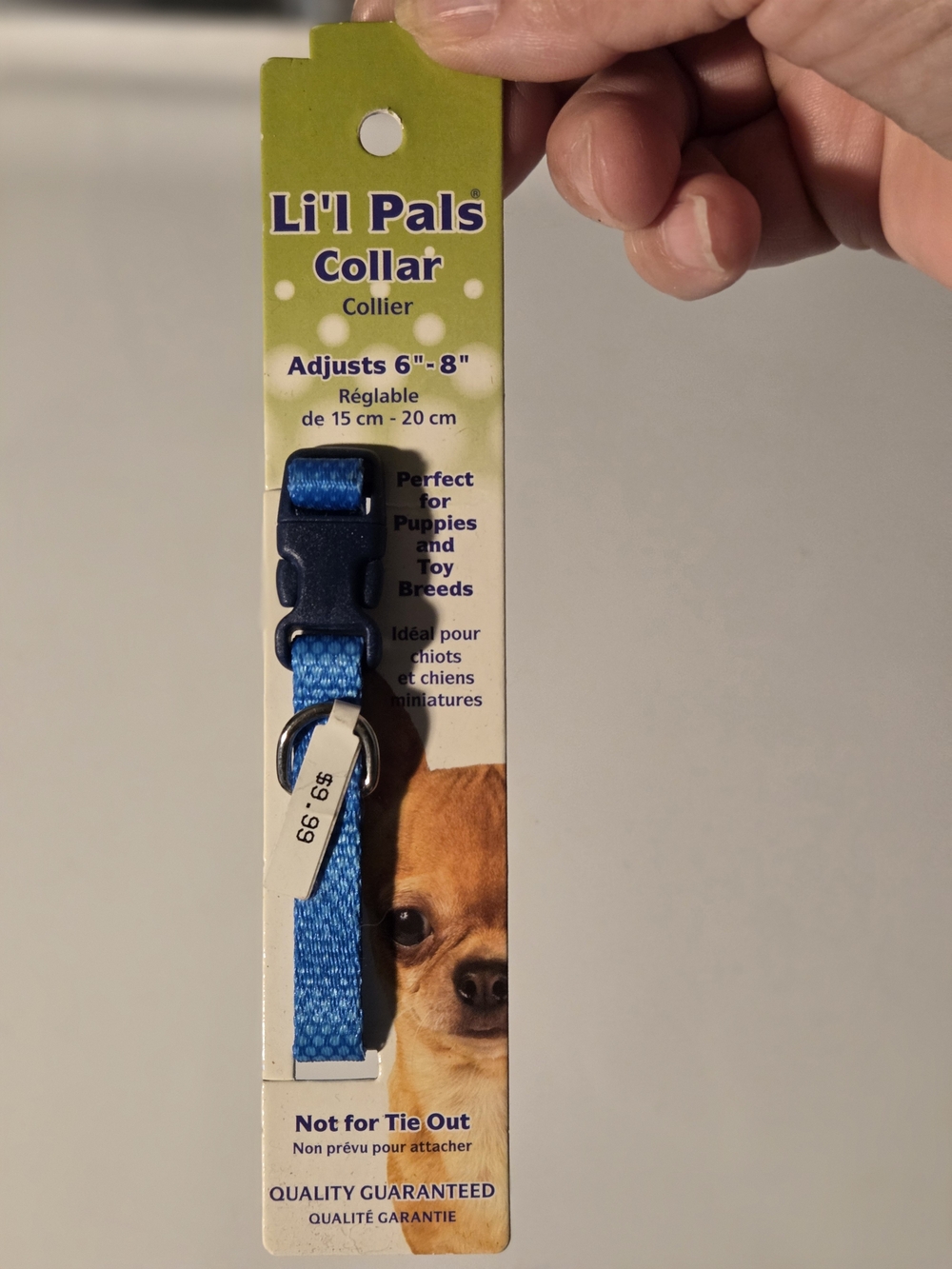 Li'l Pals Blue Puppy Collar - Adjustable 6"-8"